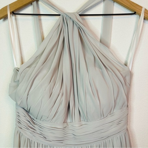 Revelry Brooklyn Chiffon Dress Light Grey Silver 8 - Picture 5 of 15